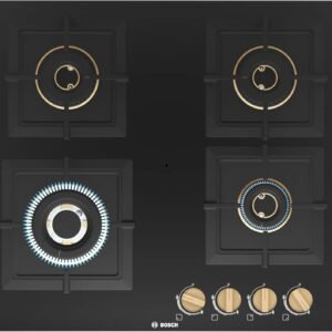 Series 4 Gas hob 60 cm Tempered glass, Black